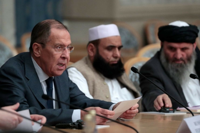 Rusya, henüz olaylar bu noktaya varmamışken Taliban heyetini Moskova'da ağırlamıştı. Foto: EPA
